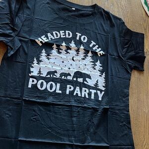 Black Graphic Tee - Headed to the Pool Party